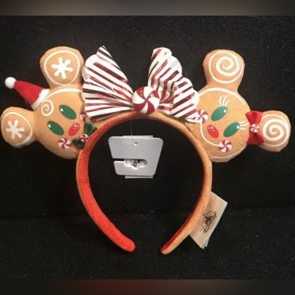 Disney Gingerbread Mouse Ears Headband - Red, Green, Tan